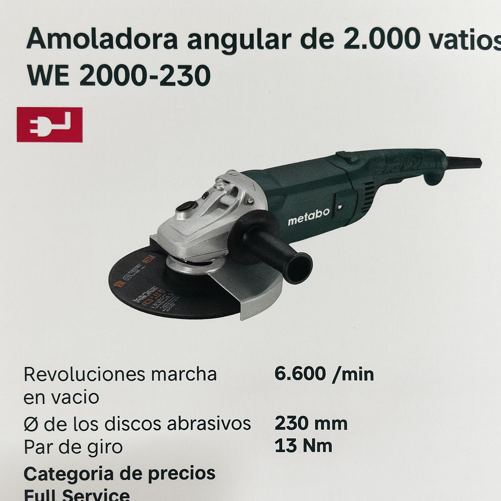 AMOLADORA 2000W Y 6600RPM 606432000