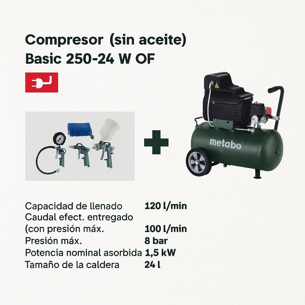 COMPRESOR CON ACESORIOS 120L MIN ES00041