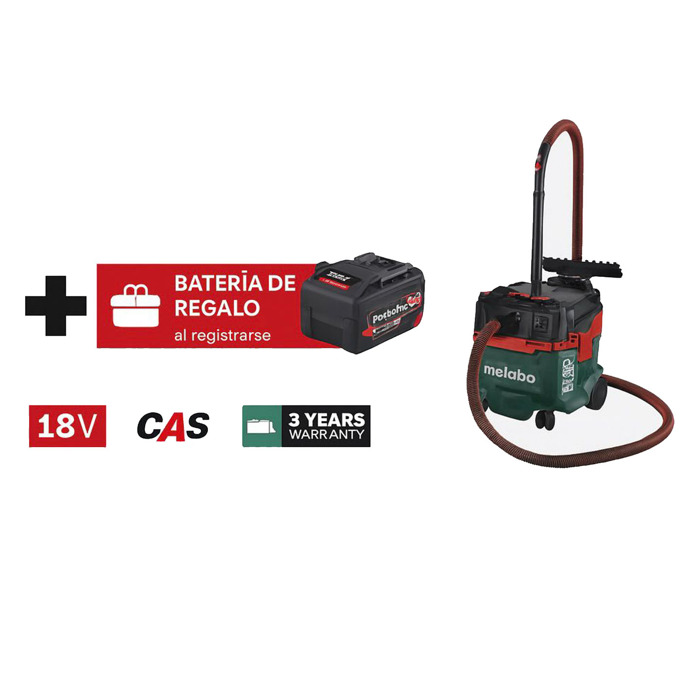 El aspirador de batería Metabo 2×18V 602071850
