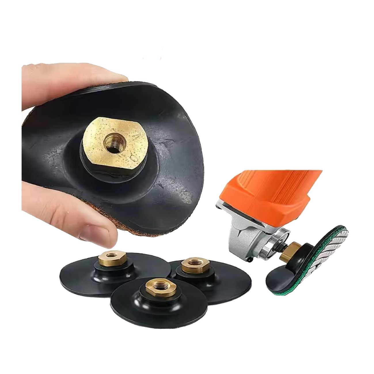 Platos de goma flexibles con velcro M14 – 100 mm