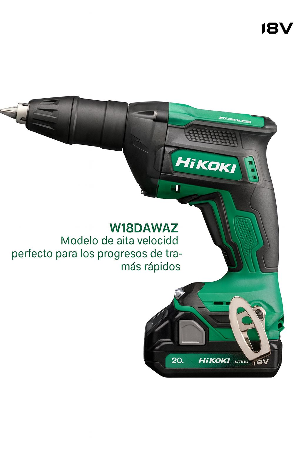 El atornillador de placa a batería Hikoki W18DAWAZ 18V