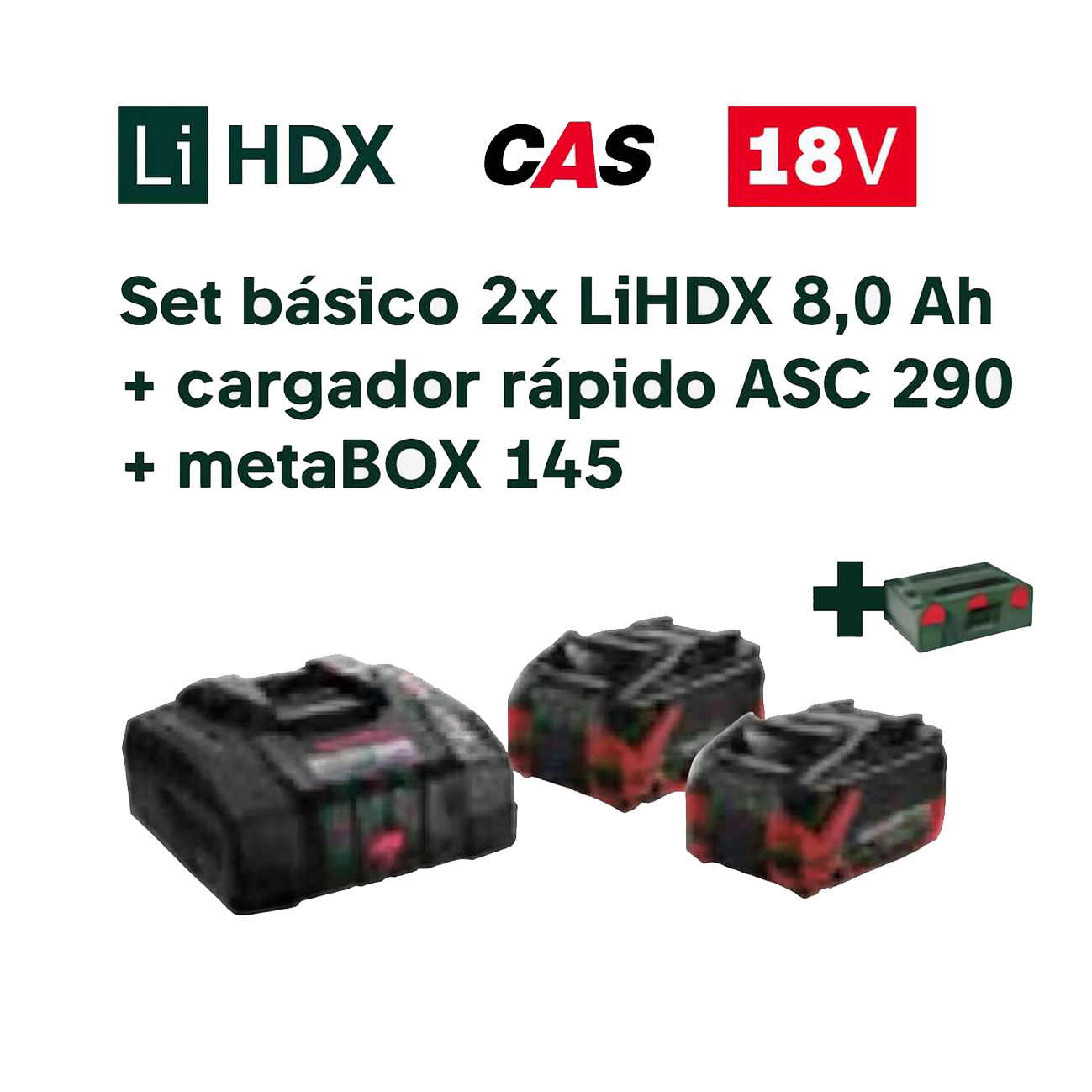 BATERÍA - Set básico LiHDX 18V compuesto por dos baterías de 8,0 Ah