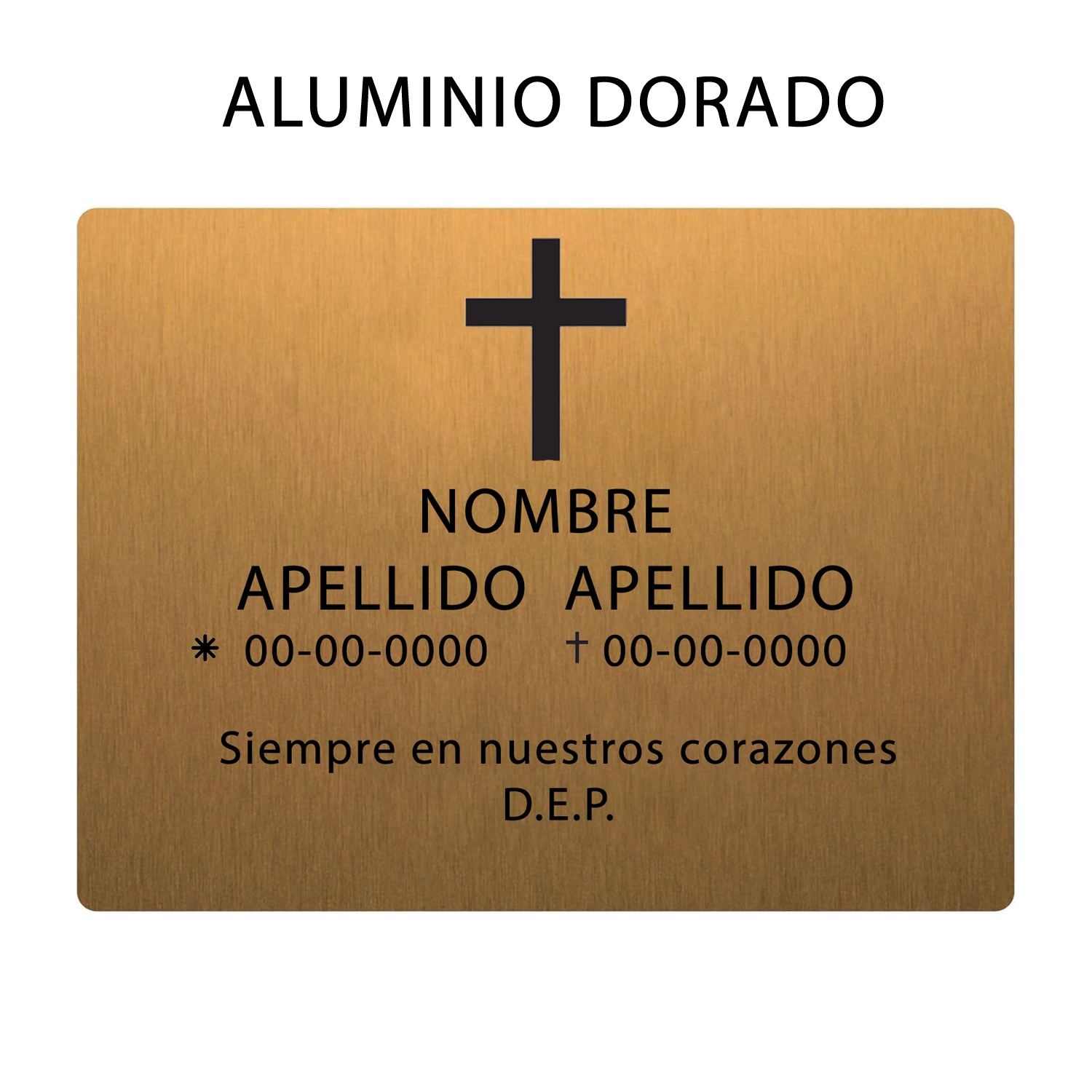 PLACAS ALUMINIO PERSONALIZADAS KRF PLATA 