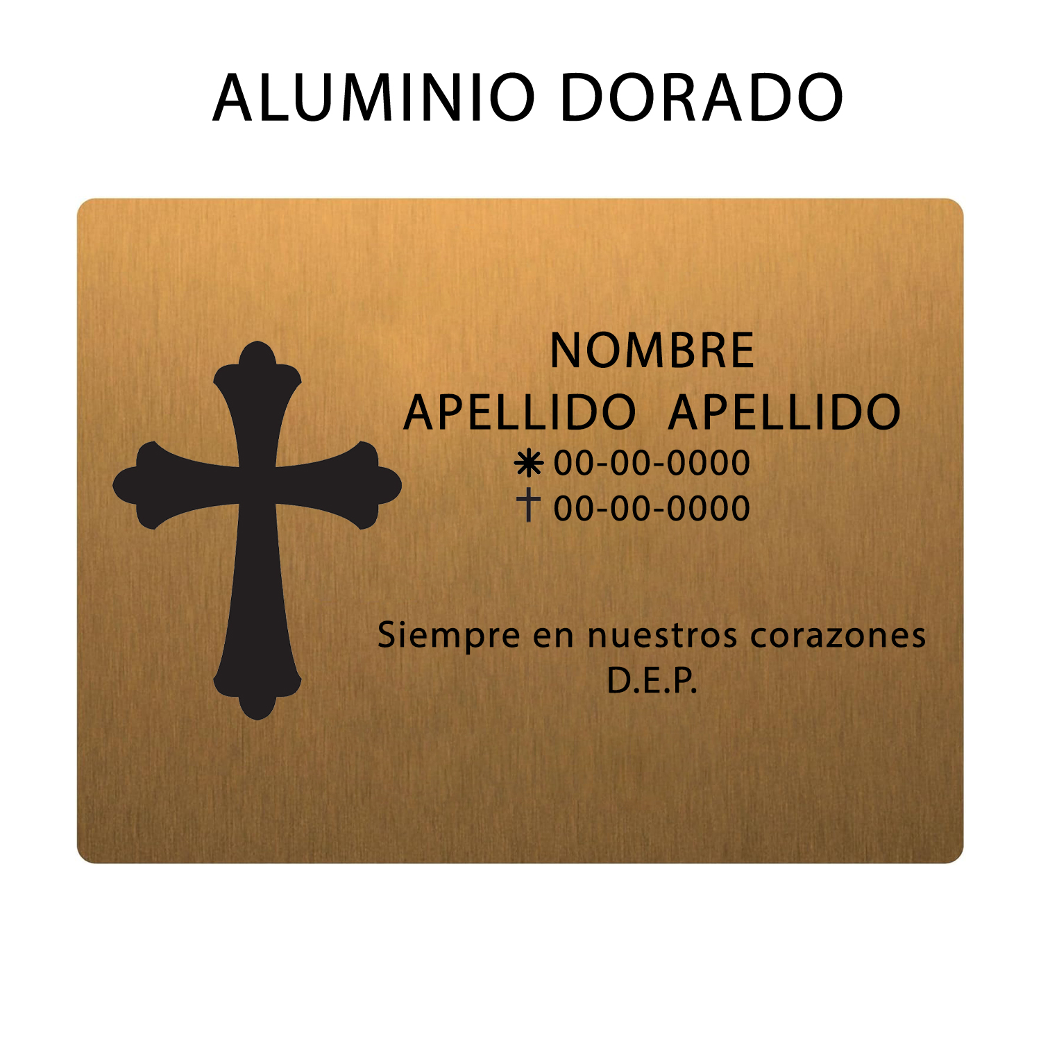 PLACA ALUMINIO PERSONALIZADA