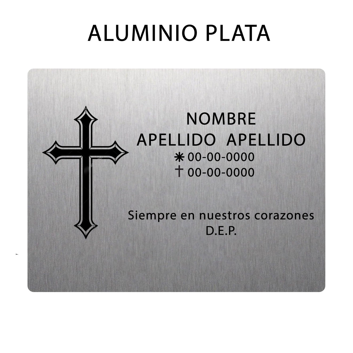 PLACA ALUMINIO PERSONALIZADA GRABADA Y PINTADA