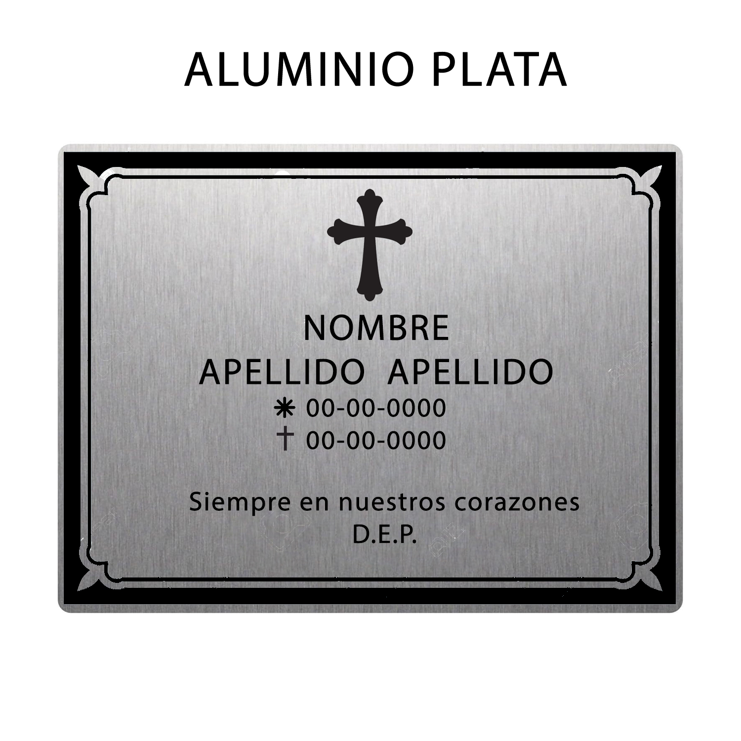 PLACA ALUMINIO PERSONALIZADA CON GRABADO LASER