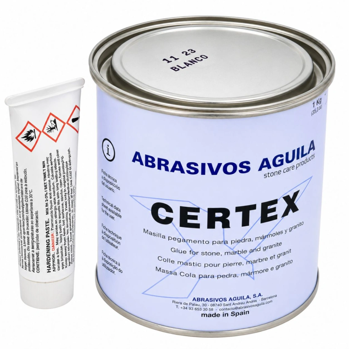 Masilla Certex Neutra-Tixo Envases 1,5 y 6 Kg.