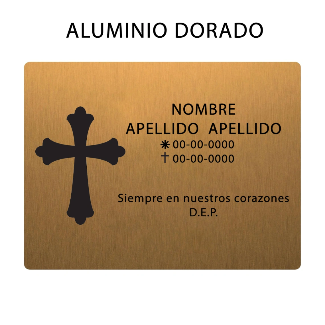 PLACA ALUMINIO PERSONALIZADA