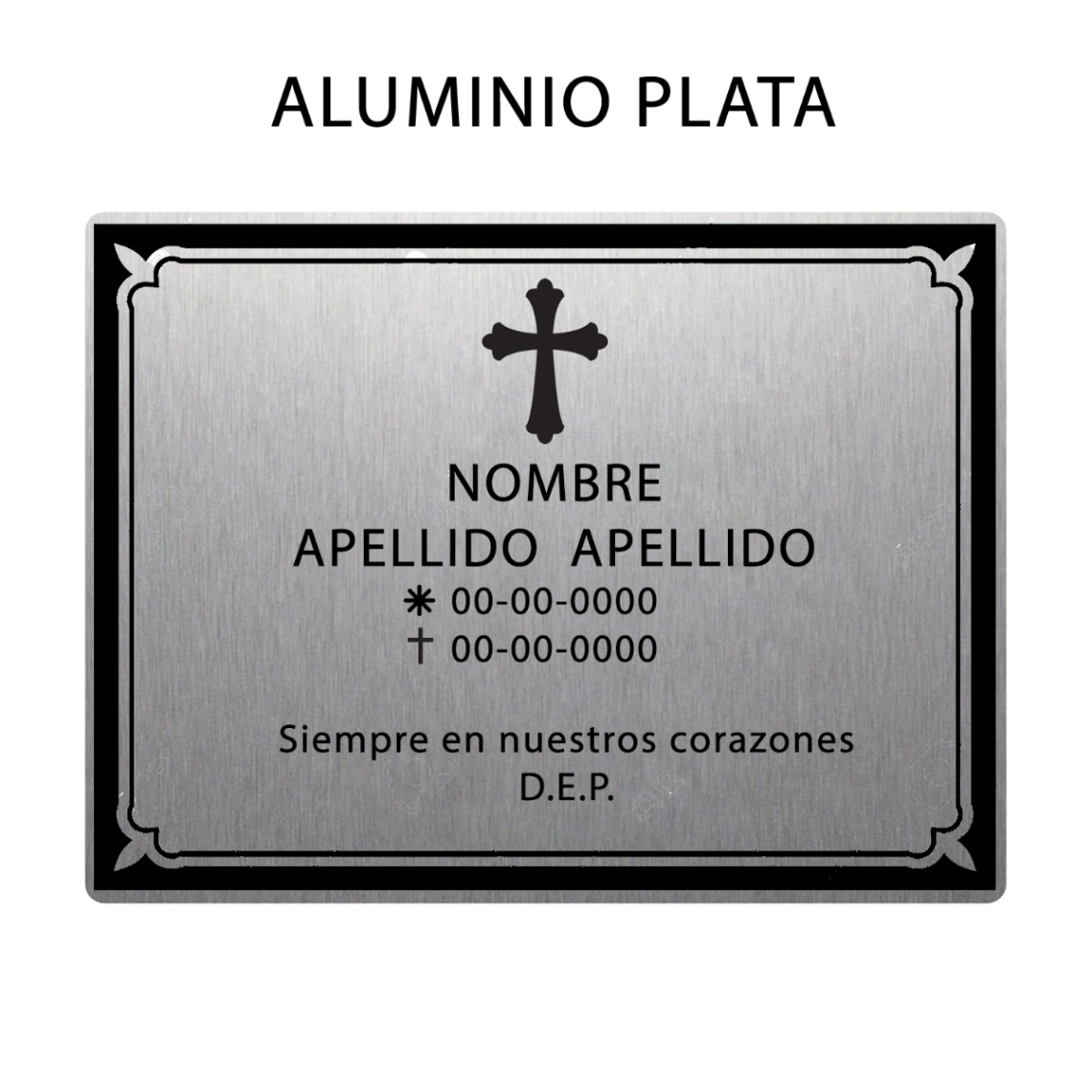 PLACA ALUMINIO PERSONALIZADA CON GRABADO LASER