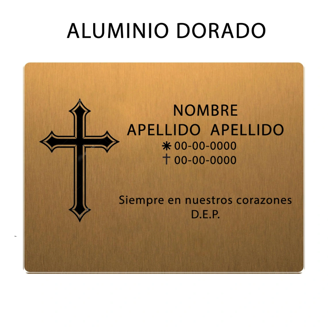 PLACA ALUMINIO PERSONALIZADA GRABADA Y PINTADA