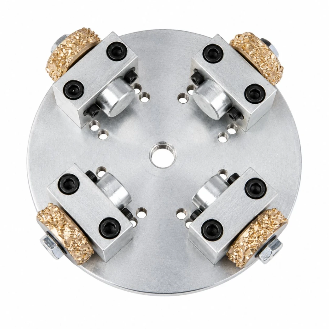 Plato Abujardar M-14 Ø 150 mm 4 Rodillos x 2 Coronas Widia. 20 Puntas